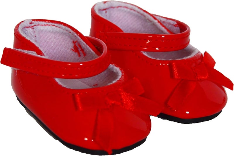 Red Bow Mary Janes Fits 18 Inch Girl Dolls and Kennedy and Friends Dolls- 18 Inch Doll Shoes